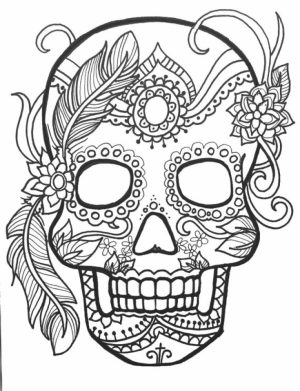 Sugar Skull Coloring Pages for Adults   95637