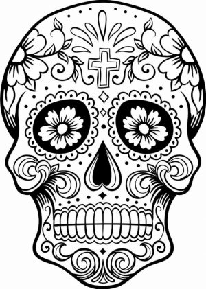 Sugar Skull Coloring Pages for Grown Ups   24281