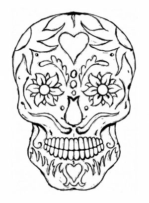 Sugar Skull Coloring Pages for Grown Ups   416659