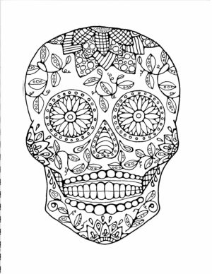 Sugar Skull Coloring Pages Free Printable for Grown Ups   21694