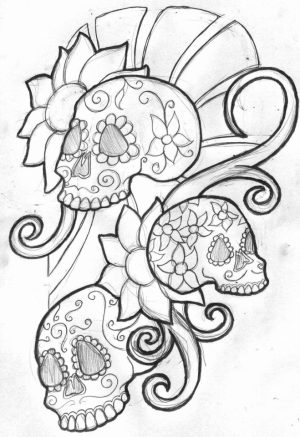 Sugar Skull Coloring Pages Free Printable for Grown Ups   46682