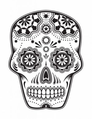 Sugar Skull Coloring Pages Free Printable for Grown Ups   98593