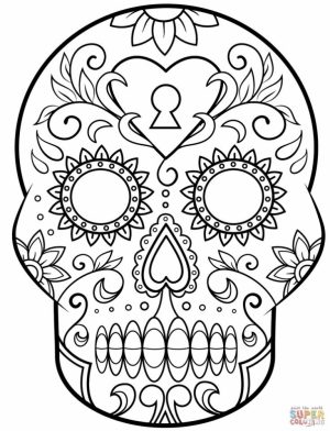 Sugar Skull Coloring Pages to Print for Grown Ups   31682