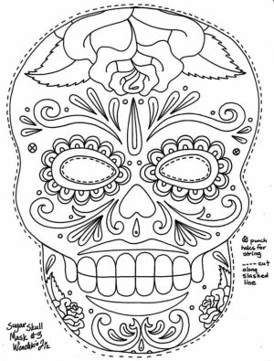 Sugar Skull Coloring Pages to Print for Grown Ups   89433