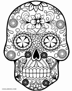 Sugar Skull Coloring Pages to Print for Grown Ups   95669