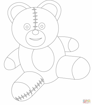 Teddy Bear Coloring Pages Kids Printable   t127a