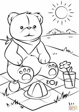 teddy bear picnic coloring pages   7fhal