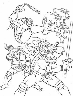 Teenage Mutant Ninja Turtles Coloring Pages Free Printable   81246