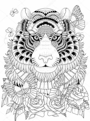 Tiger Coloring Pages Intricate Zentangle Art for Adults   75901