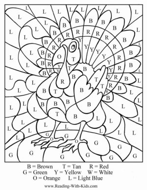 Turkey Coloring Pages Color by Number   87441