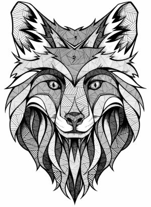 Wolf Coloring Pages for Adults Free Printable   31756