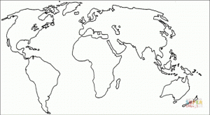 World Map Coloring Pages Free for Kids   e9bnu